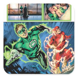 Green Lantern and The Flash Panel Square Sticker