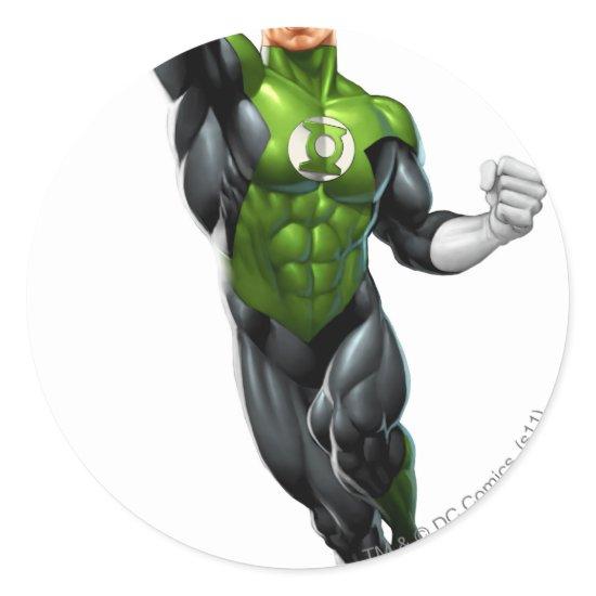 Green Lantern - Fully Rendered,  Flying Up Classic Round Sticker