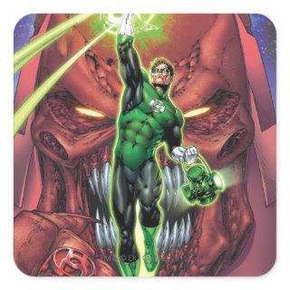 Green Lantern with stream of light - Color Square Sticker