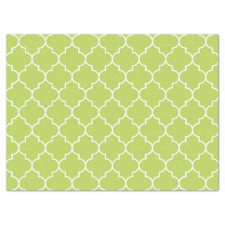 Green Latticework, Quatrefoil, Moroccan Trellis Tissue Paper