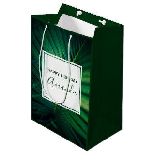 Green Leaf Tropical Forest Nature Photo Birthday Medium Gift Bag