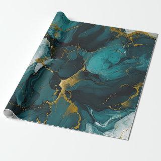 Green magic abstract marble design