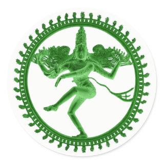 Green Nataraja Classic Round Sticker