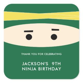 Green Ninja Party Labels