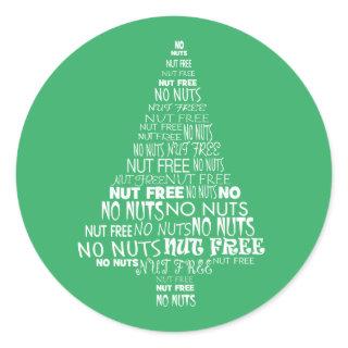 Green Nut Free No Nuts Baking Label Christmas Tree