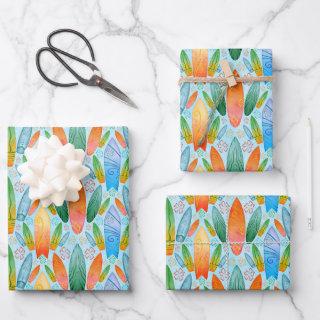 Green Orange & Blue Summer Surfing Surfboards  Sheets