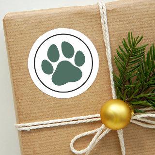 Green Pet Lover Paw Print Holiday Classic Round Sticker