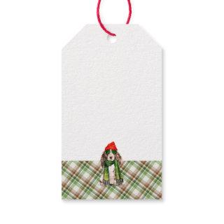 Green Plaid and Cocker Spaniel Dog Christmas Gift Tags