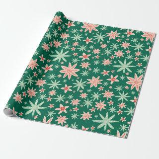 Green Poinsettia Pattern Christmas