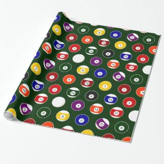 Green Pool Ball Billiards Pattern