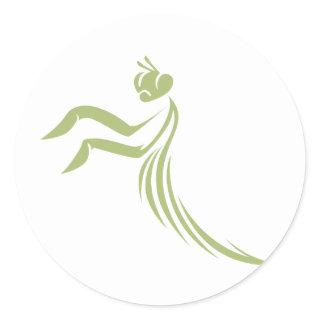 Green Praying Mantis Logo Classic Round Sticker