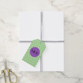 Green Quatrefoil, Moroccan Trellis, Monogram Gift Tags