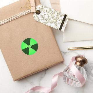 Green Radiation Symbol Classic Round Sticker