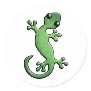 Green Rain Gecko Classic Round Sticker