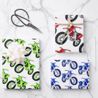 Green, Red, Blue Dirt Bike Motorcycle  Sheets