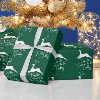 Green Reindeer Tis the Season Elegant Christmas