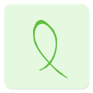Green Ribbon Customizable Square Sticker