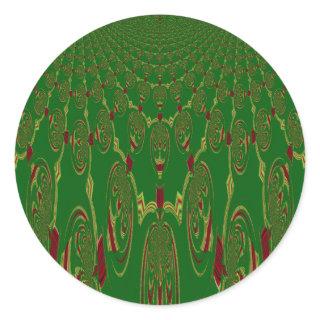 Green Robots Classic Round Sticker