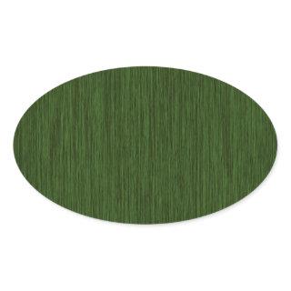 Green Rustic Grainy Wood Background Oval Sticker