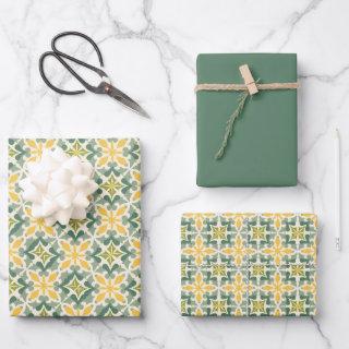 Green, Sage & Yellow Moroccan Pattern  Sheets