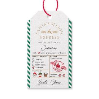 Green Santa's Sleigh Express Special Delivery Gift Tags