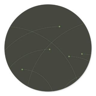 Green, simple, elegant, modern nature abstract classic round sticker