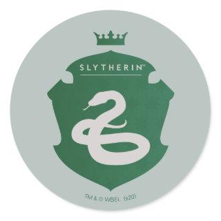 Green SLYTHERIN™ Crowned Crest Classic Round Sticker