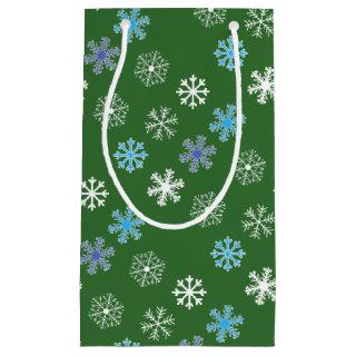 Green Snowflake Small Gift Bag
