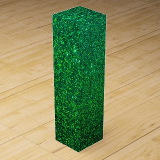 Green Sparkle and Glisten-Look Wine Box