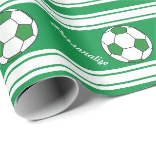 Green Striped Soccer Ball