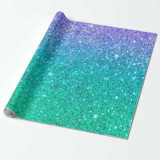 Green to purple glitter texture ombre