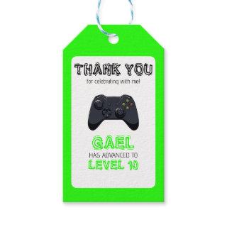 Green Video Game Truck Birthday Gift Tags