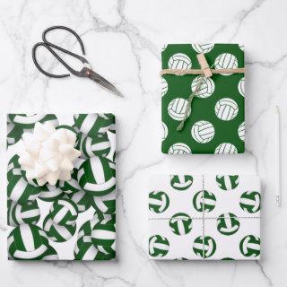 green white 3 pc coordinating volleyball   sheets