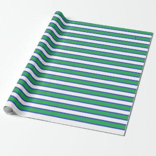 Green, White and Blue Stripes