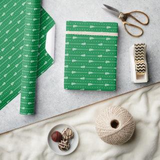 Green White Sticks and Dotted Lines Patterned