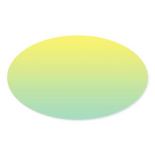 Green & Yellow Ombre Oval Sticker