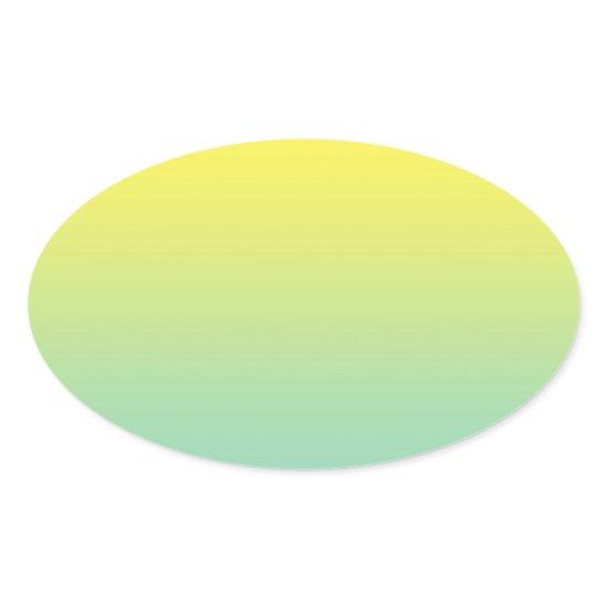 Green & Yellow Ombre Oval Sticker