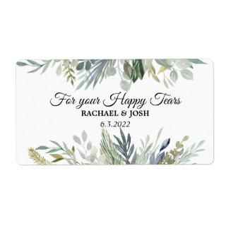 Greenery Foliage Happy Tears Wedding Tissue Label