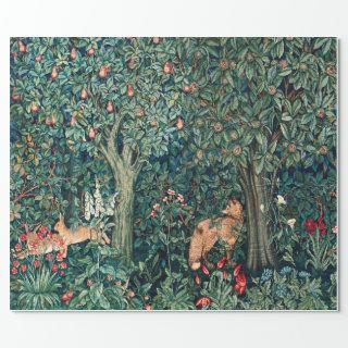 GREENERY,FOREST ANIMALS Hares ,Fox,Green Floral