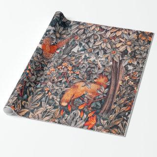 GREENERY,FOREST ANIMALS Pheasant , Red Fox Floral