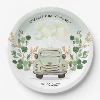 Greenery Gold Travel Drive By Quarantine Favors Paper Plates