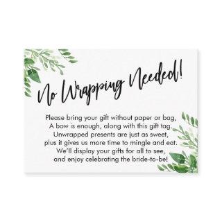 Greenery Handwriting No Wrapping Needed Enclosure Card