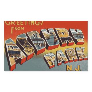 Greetings from Asbury Park NJ Rectangular Sticker