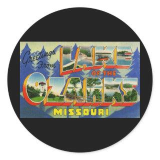 Greetings from Lake of the Ozarks Missouri Classic Round Sticker