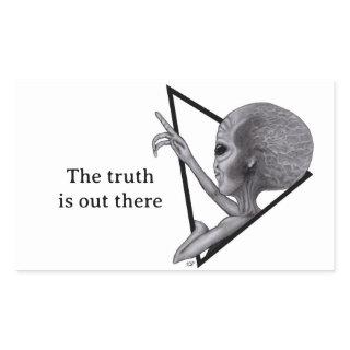 Grey Alien, the truth is out there Rectangular Sticker