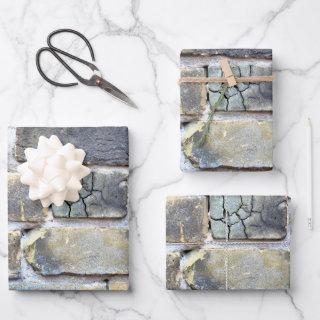 Grey and Pastels Crumbling Brick Wall  Sheets