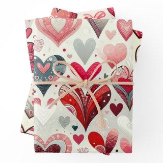 Grey and Red Whimsical Artsy Fancy Valentine's Day  Sheets