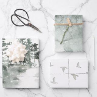 Grey and White Winter Assorted  Sheets