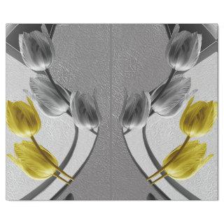 Grey and yellow tulips flower 2021 colors