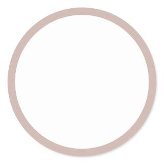 Grey Beige Blank Classic Round Sticker